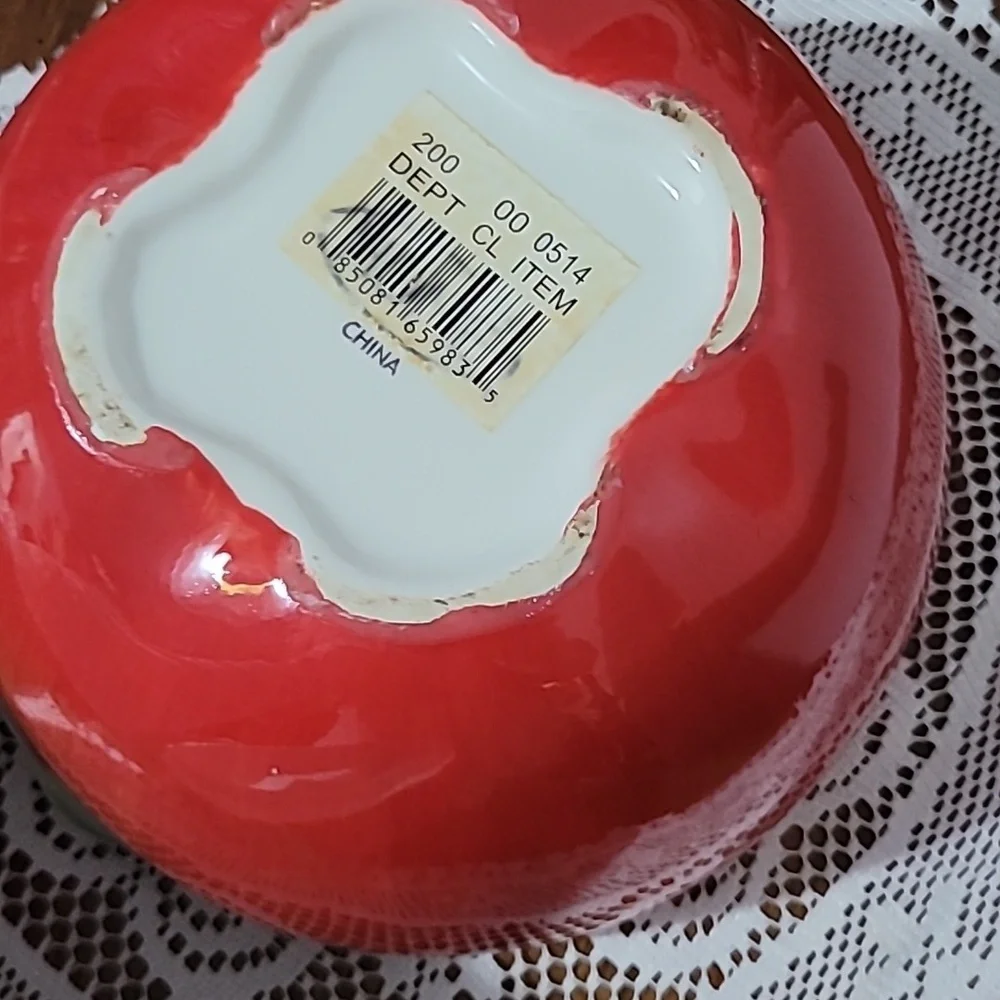 HOME Vintage Red Apple Ceramic Cookie Jar - Picture 8 of 10